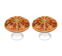 RTFGHJS 2 Pack A Full Pizza Cabinet Knobs Round Drawer Pulls Stainless Steel Dresser Knob Cupboard Metal Door Handles Hardware for Drawers Kitchen Bathroom Cabinets