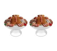 RTFGHJS 2 Pack Gingerbread Man Candy Cabinet Knobs Round Drawer Pulls Stainless Steel Dresser Knob Cupboard Metal Door Handles Hardware for Drawers Kitchen Bathroom Cabinets
