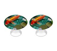 RTFGHJS 2 Pack Japanese Carp Cabinet Knobs Round Drawer Pulls Stainless Steel Dresser Knob Cupboard Metal Door Handles Hardware for Drawers Kitchen Bathroom Cabinets