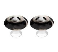 RTFGHJS 2 Pack Panda Star Cabinet Knobs Round Drawer Pulls Stainless Steel Dresser Knob Cupboard Metal Door Handles Hardware for Drawers Kitchen Bathroom Cabinets