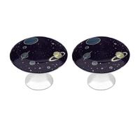 RTFGHJS 2 Pack Space Planet Pattern Cabinet Knobs Round Drawer Pulls Stainless Steel Dresser Knob Cupboard Metal Door Handles Hardware for Drawers Kitchen Bathroom Cabinets