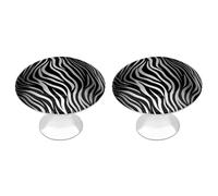 RTFGHJS 2 Pack Zebra Print Cabinet Knobs Round Drawer Pulls Stainless Steel Dresser Knob Cupboard Metal Door Handles Hardware for Drawers Kitchen Bathroom Cabinets