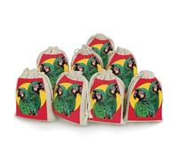 RTFGHJS 8 Pieces Drawstring Bags Two Red Parrots Burlap Pouch Bag Linen Gift Pocket Jewelry Pouch for DIY Craft Party