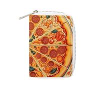 RTFGHJS A Full Pizza Credit Card Holder Wallet PU Leather Card Case Cards Protector Front Pocket Wallets