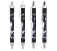 RTFGHJS Abstract Art Graffiti Ballpoint Pens Retractable Ball Point Pens Smooth 0.5mm Medium Writing Pen Black Ink Pen for Men Women 4 PCS