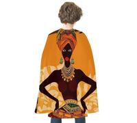 RTFGHJS African Woman Halloween Cloak Christmas Cape Costume Accessory Cosplay Cloak for Parties Short Capes