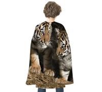 RTFGHJS Alpaca Patterm Halloween Cloak Christmas Cape Costume Accessory Cosplay Cloak for Parties Short Capes, Siberian Tiger, One Size