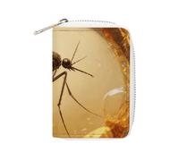 RTFGHJS Amber Mosquito Credit Card Holder Wallet PU Leather Card Case Cards Protector Front Pocket Wallets