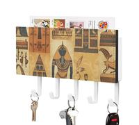 RTFGHJS Ancient Egypt Tribe Series Key Holder for Wall with 5 Hooks Decorative Key Holder Wall Mount, Keys Hooks Coat Rack Wall Decor, Perfect for Bathroom, Living Room, Kitchen, Housewarming Gift
