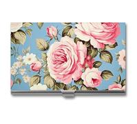 RTFGHJS Anime Dog Art Business Card Holder, Metal Slim Name Card Case, Pocket Cards Holder for Women Or Men, Name Cards Booklet for Professionals, Executives, Vintage Rose Blue, One Size