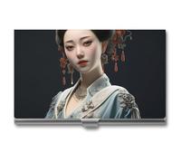 RTFGHJS Asian Classical Woman Business Card Holder, Metal Slim Name Card Case, Pocket Cards Holder for Women Or Men, Name Cards Booklet for Professionals, Executives