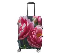 RTFGHJS Beautiful Peony Flower Luggage Cover Elastic Luggage Covers for Suitcase Travel Luggage Covers Anti-Scratch Washable Suitcase Sleeve Fits 19-32 Inch Luggage, white, Small