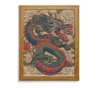 RTFGHJS Beige Dragon Pattern Diamond Painting Kit - DIY Canvas Art Decor with Drill Pen, Tray & Wax, Waterproof Sparkling Wall Craft for Home Decor, Birthdays, Christmas Yellow Wood 40 * 50cm