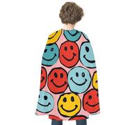 RTFGHJS Bengal Tiger Halloween Cloak Christmas Cape Costume Accessory Cosplay Cloak for Parties Short Capes, Simple Smiley Symbol, One Size
