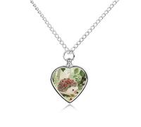 RTFGHJS Berry - Collecting Hedgehog Urn Necklace for Ashes Personalized Cremation Jewelry Heart Pendant Keepsake Jewelry for Dog Cat Sympathy Gift for Pets Lovers
