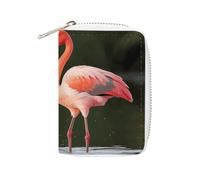RTFGHJS Big Sunflower on Background PU Leather Card Holder - Slim Durable Credit Card Organizer for Men & Women, Flamingos Kiss in The Lake, 16x11.5cm