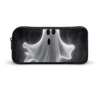 RTFGHJS Black And Halloween Ghost Pencil Case, Large Capacity Zipper Pencil Pouch Portable Office Stationery Makeup Bag, Desk Organizer for Stationery, Travel Toiletry, Makeup, Supplies