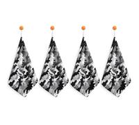 RTFGHJS Black Grey White Camo Hand Towels Ultra Absorbent Quick Dry Face & Gym Towels Decorative Kitchen Cloth Microfiber Dish Towel for Bathroom, Kitchen, Yoga with Hanging Loops 4PCS