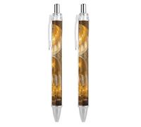 RTFGHJS Byzantine Golden Church Ballpoint Pens Retractable Ball Point Pens Smooth 0.5mm Medium Writing Pen Black Ink Pen for Men Women 2 PCS