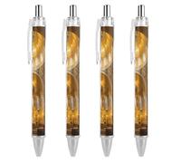 RTFGHJS Byzantine Golden Church Ballpoint Pens Retractable Ball Point Pens Smooth 0.5mm Medium Writing Pen Black Ink Pen for Men Women 4 PCS