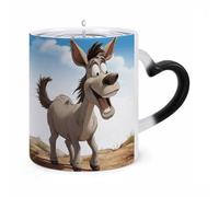 RTFGHJS Cartoon Donkey Color Changing Mug Heat Activated Coffee Mug Funny Ceramic Magic Mugs Personalized Novelty Heat Sublimation Cups for Men Women Gifts 11 Oz