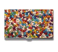 RTFGHJS Cartoon Fish Print Business Card Holder, Metal Slim Name Card Case, Pocket Cards Holder for Women Or Men, Name Cards Booklet for Professionals, Executives, Assorted Jelly Beans, One Size