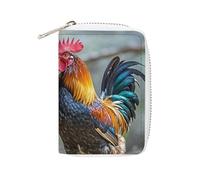 RTFGHJS Cartoon Owl PU Leather Card Holder - Slim Durable Credit Card Organizer for Men & Women, Chicken under the tree, 16x11.5cm