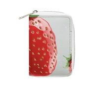 RTFGHJS Cartoon Panda Bear PU Leather Card Holder - Slim Durable Credit Card Organizer for Men & Women, Lovely Strawberry, 16x11.5cm