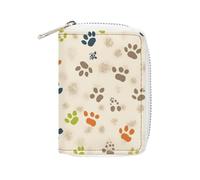 RTFGHJS Cat Or Dog Footprints Credit Card Holder Wallet PU Leather Card Case Cards Protector Front Pocket Wallets