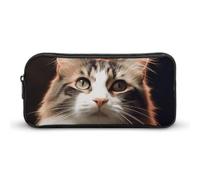 RTFGHJS Cat Pencil Case, Large Capacity Zipper Pencil Pouch Portable Office Stationery Makeup Bag, Desk Organizer for Stationery, Travel Toiletry, Makeup, Supplies