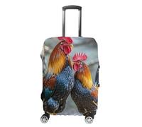 RTFGHJS Chicken Under The Tree Luggage Cover Elastic Luggage Covers for Suitcase Travel Luggage Covers Anti-Scratch Washable Suitcase Sleeve Fits 19-32 Inch Luggage, white, L