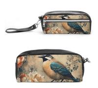 RTFGHJS Classical Pattern Flowers Pencil Case, Large Capacity Pencil Pouch, Leather Small Makeup Bag, Portable Zipper Stationery Bag for Stationery, Travel Toiletry, Makeup, Supplies