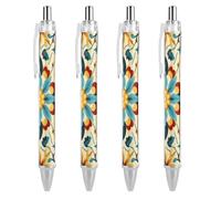 RTFGHJS Colorful Arabic Editable File Yellow Ballpoint Pens Retractable Ball Point Pens Smooth 0.5mm Medium Writing Pen Black Ink Pen for Men Women 4 PCS