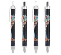RTFGHJS Colorful Frog Ballpoint Pens Retractable Ball Point Pens Smooth 0.5mm Medium Writing Pen Black Ink Pen for Men Women 4 PCS