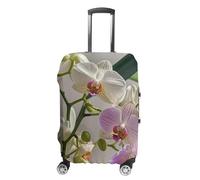 RTFGHJS Colorful Orchids Flower Luggage Cover Elastic Luggage Covers for Suitcase Travel Luggage Covers Anti-Scratch Washable Suitcase Sleeve Fits 19-32 Inch Luggage, white, M