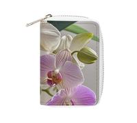 RTFGHJS Colorful Surfboard PU Leather Card Holder - Slim Durable Credit Card Organizer for Men & Women, Colorful Orchids Flower, 16x11.5cm