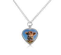 RTFGHJS Cow Sticking Out Tongue Urn Necklace for Ashes Personalized Cremation Jewelry Heart Pendant Keepsake Jewelry for Dog Cat Sympathy Gift for Pets Lovers