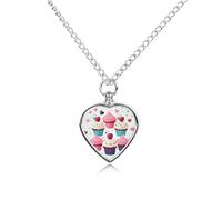 RTFGHJS Cupcake Candy Hearts Sweet Urn Necklace for Ashes Personalized Cremation Jewelry Heart Pendant Keepsake Jewelry for Dog Cat Sympathy Gift for Pets Lovers
