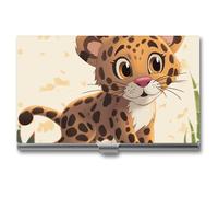 RTFGHJS Cute Baby Jaguar Business Card Holder, Metal Slim Name Card Case, Pocket Cards Holder for Women Or Men, Name Cards Booklet for Professionals, Executives