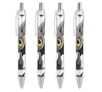 RTFGHJS Cute Bat Ballpoint Pens Retractable Ball Point Pens Smooth 0.5mm Medium Writing Pen Black Ink Pen for Men Women 4 PCS