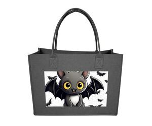 RTFGHJS Cute Bat Tote Bags Reusable Shopping Bag Grocery Bag Felt Handbags Storage Bags Dark Gray