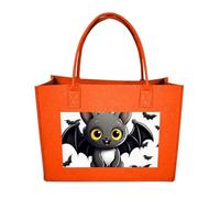 RTFGHJS Cute Bat Tote Bags Reusable Shopping Bag Grocery Bag Felt Handbags Storage Bags, Fruit Orange, One Size
