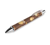 RTFGHJS Cute Brown Cartoon Owl Ballpoint Pens Retractable Ball Point Pens Smooth 0.5mm Medium Writing Pen Black Ink Pen for Men Women 1 PCS