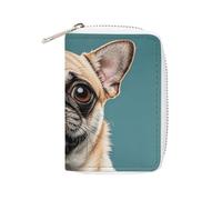 RTFGHJS Cute Chihuahua Pug Credit Card Holder Wallet PU Leather Card Case Cards Protector Front Pocket Wallets