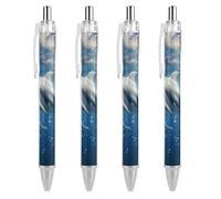 RTFGHJS Cute Dolphins Ballpoint Pens Retractable Ball Point Pens Smooth 0.5mm Medium Writing Pen Black Ink Pen for Men Women 4 PCS