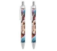 RTFGHJS Cute Kittens Ballpoint Pens Retractable Ball Point Pens Smooth 0.5mm Medium Writing Pen Black Ink Pen for Men Women 2 PCS