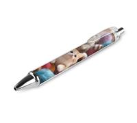 RTFGHJS Cute Kittens Ballpoint Pens Retractable Ball Point Pens Smooth 0.5mm Medium Writing Pen Black Ink Pen for Men Women 1 PCS