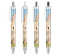 RTFGHJS Cute Rabbit 1 Ballpoint Pens Retractable Ball Point Pens Smooth 0.5mm Medium Writing Pen Black Ink Pen for Men Women 4 PCS