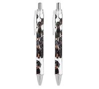 RTFGHJS Dachshund Weiner Pet Dog Ballpoint Pens Retractable Ball Point Pens Smooth 0.5mm Medium Writing Pen Black Ink Pen for Men Women 2 PCS