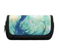 RTFGHJS Double Layer Pencil Case with Front Pocket - Beautiful Mermaid Tail Large Capacity Pen Organizer Aesthetic Holder Box Storage Bag for Office Supplies, Art Pencils, Makeup Brushes